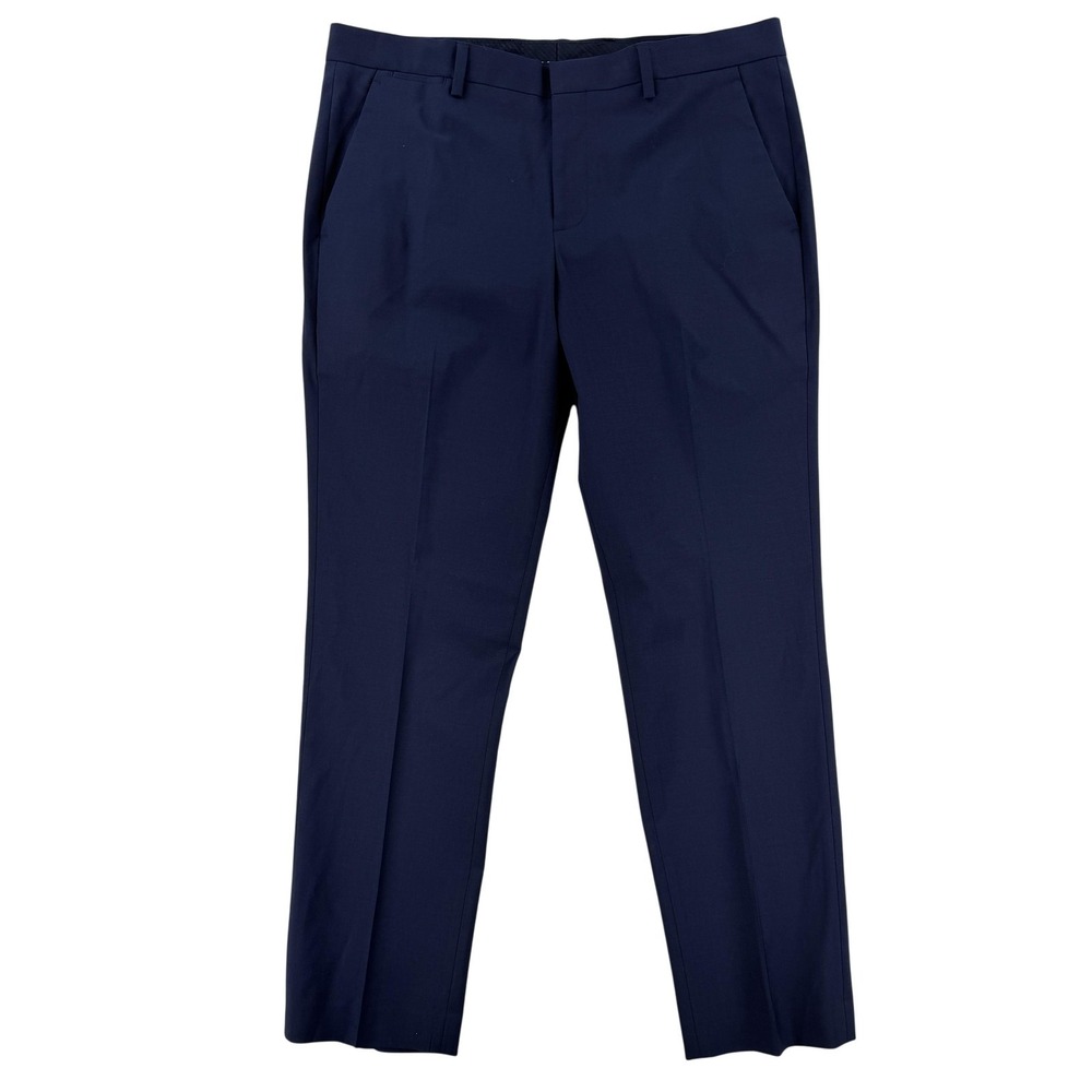 Express Dress Pants Mens 32x30 Blue Slim Fit Stretch Wrinkle Resistant Office